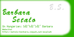 barbara setalo business card